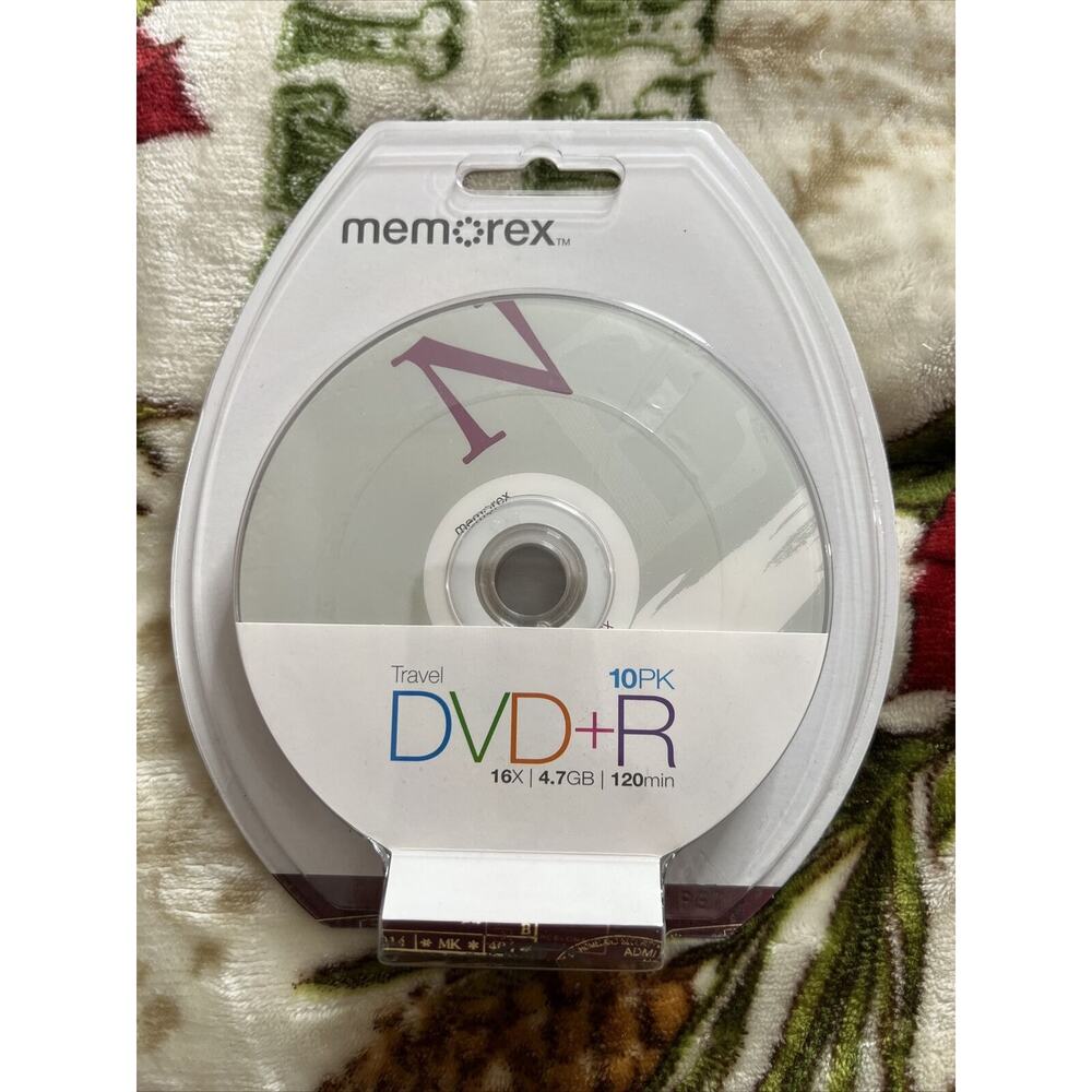 NEW MEMOREX Travel 10 PACK‎ DVD+R 16X 4.7GB 120 min Sealed
